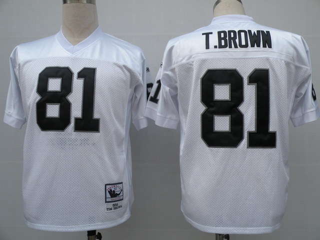 Men's Oakland Raiders Tim Brown Mitchell & Ness White Legacy Replica Jersey