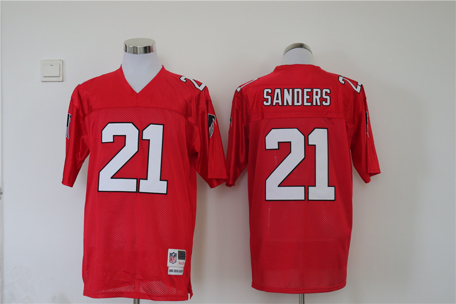 Men's Atlanta Falcons Deion Sanders Mitchell & Ness Red Legacy Replica Jersey