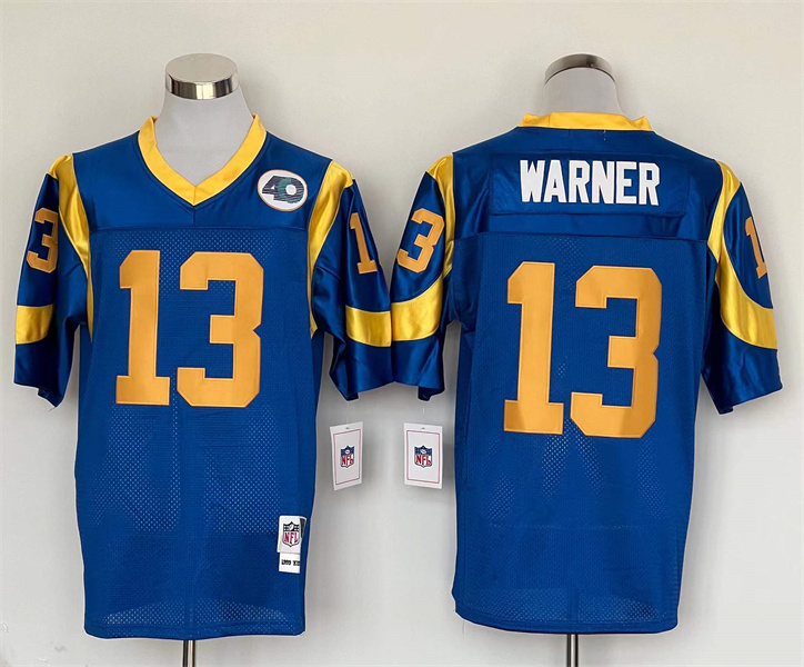 Men's San Louis Rams Kurt Warner Mitchell & Ness Blue Legacy Replica Jersey