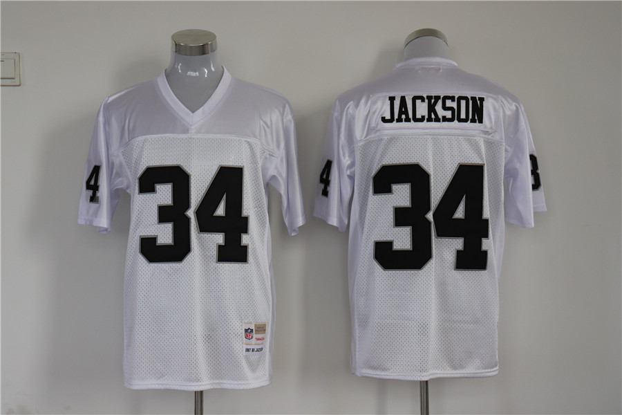 Men's Oakland Raiders Bo Jackson Mitchell & Ness White Legacy Replica Jersey