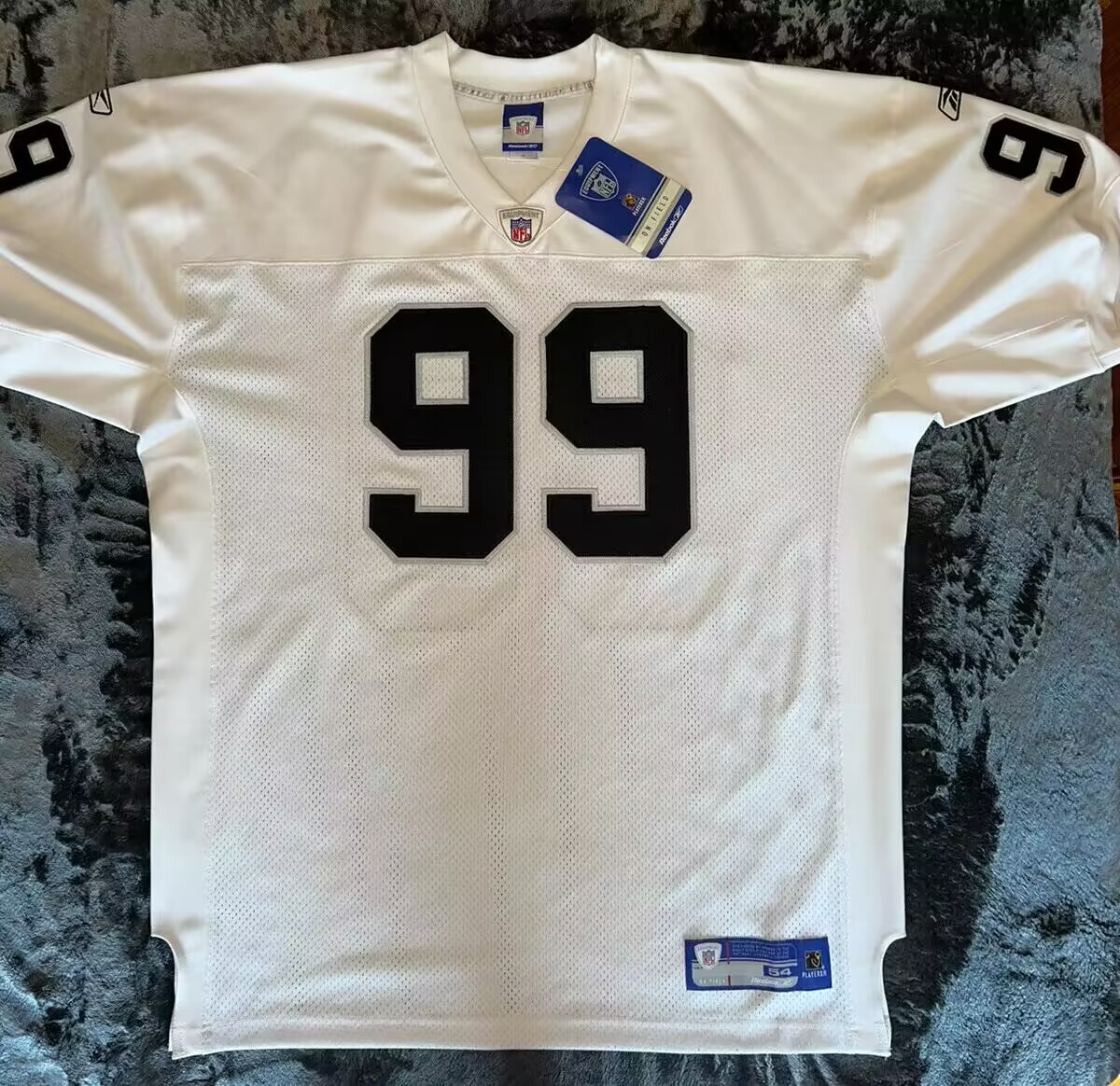 Men's Oakland Raiders Warren Sapp Mitchell & Ness White Legacy Replica Jersey