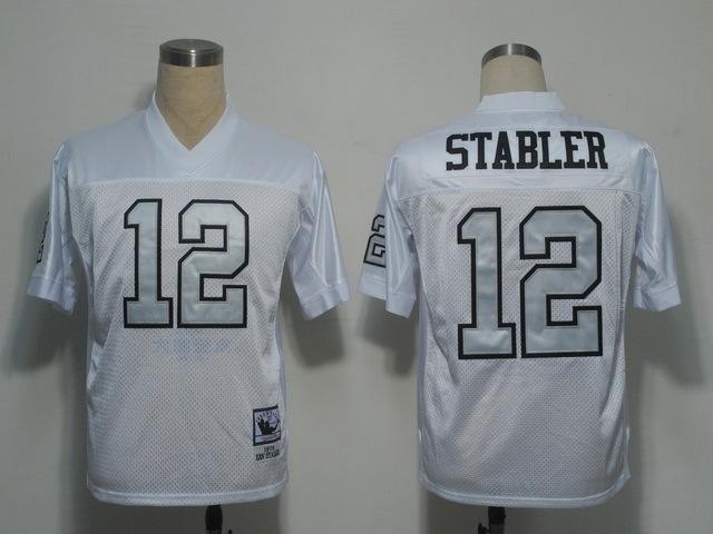 Men's Oakland Raiders Ken Stabler Mitchell & Ness White Legacy Replica Player Jersey