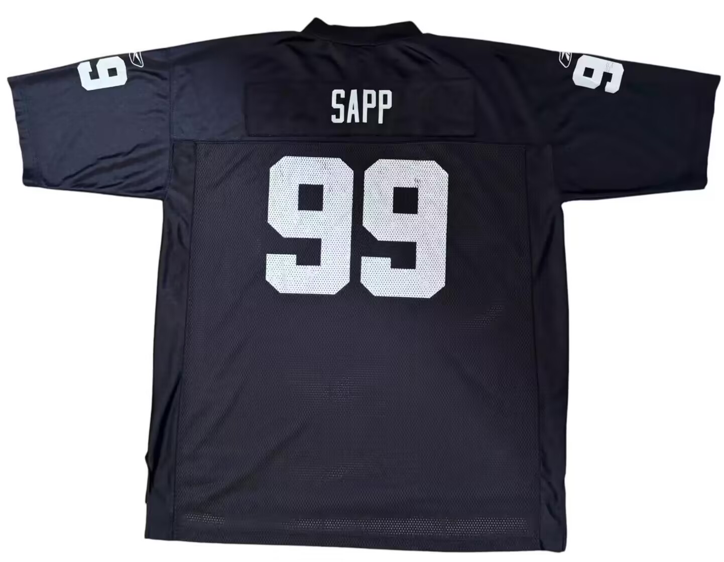 Men's Oakland Raiders Warren Sapp Mitchell & Ness Black Legacy Replica Jersey