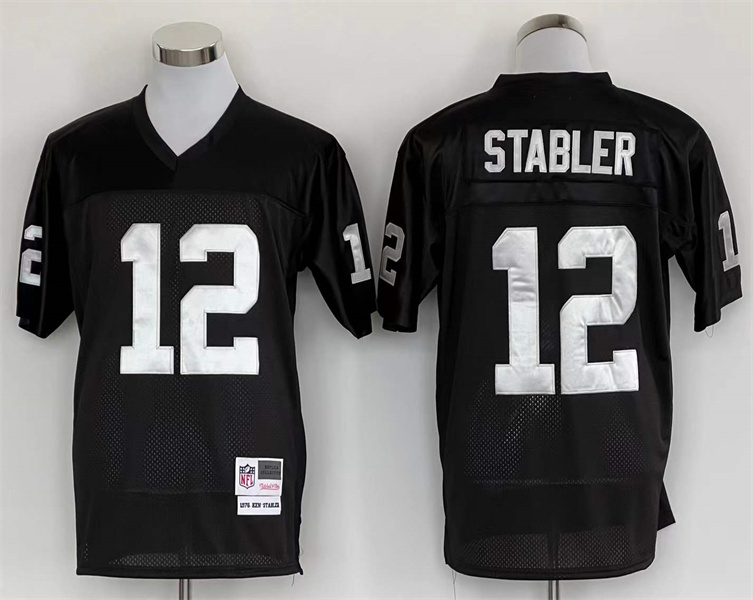 Men's Oakland Raiders Ken Stabler Mitchell & Ness Black Legacy Replica Jersey