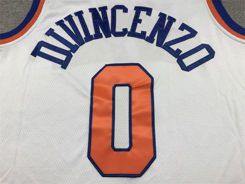 Men's New York Knicks Donte DiVincenzo #0 White Swingman Jersey - Association Edition