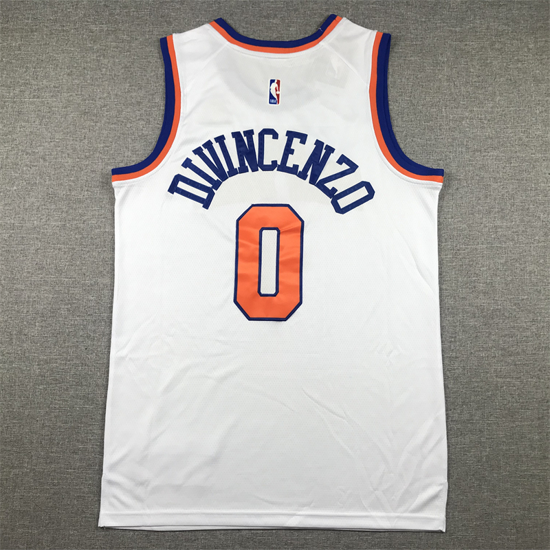 Men's New York Knicks Donte DiVincenzo #0 White Swingman Jersey - Association Edition