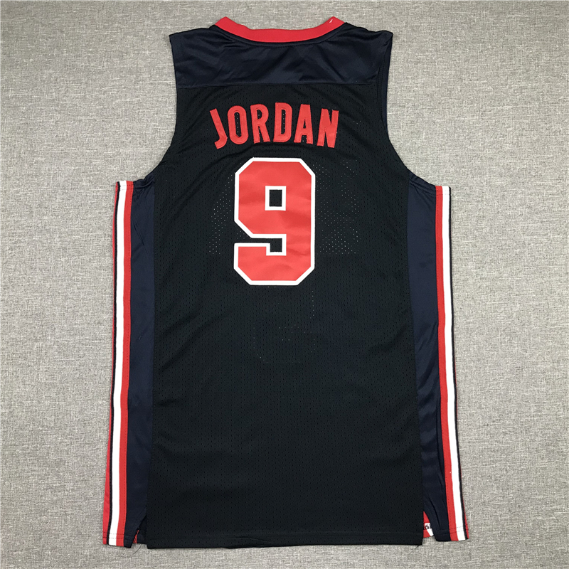 Men's Michael Jordan #9 Navy Dri-fit Team USA Stitched Basketball Jersey