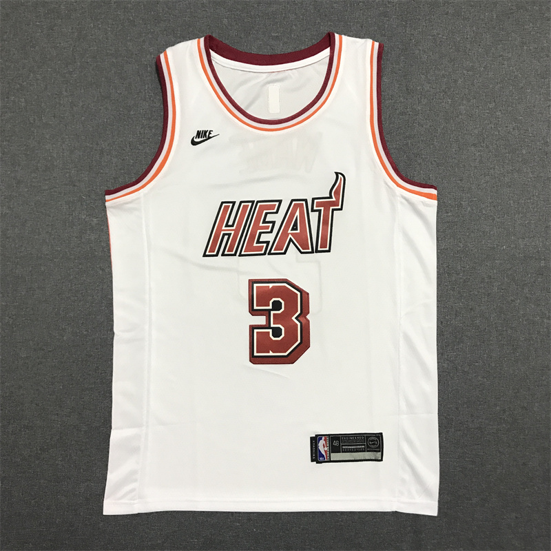 Men's Miami Heat Dwyane Wade #3 White 2022/23 Swingman Jersey - Classic Edition