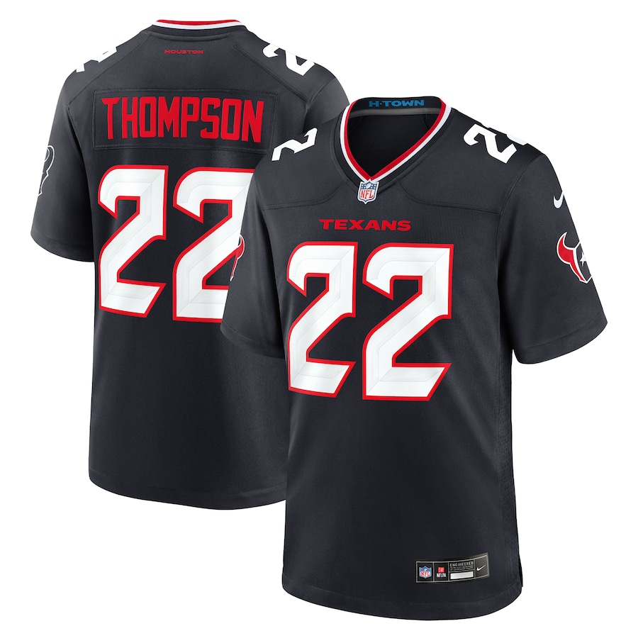 Men's Houston Texans Josh Thompson #22 Navy Team Game Jersey