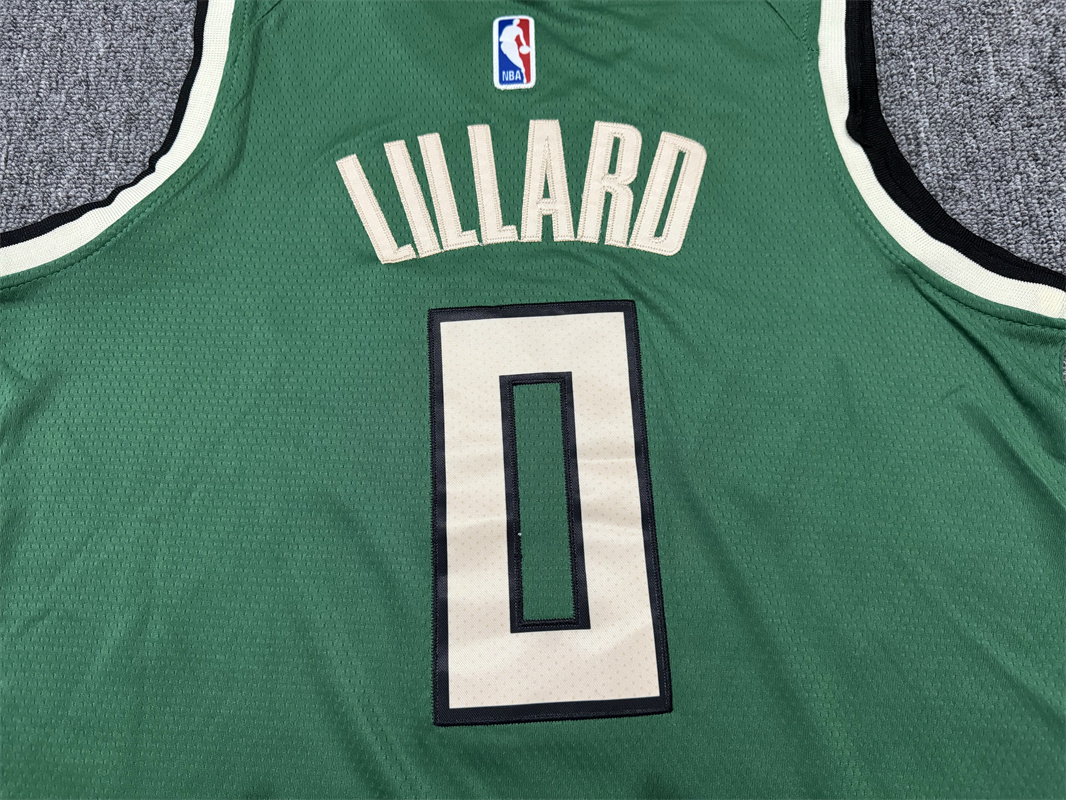 Men's Milwaukee Bucks Damian Lillard #0 Green Swingman Jersey