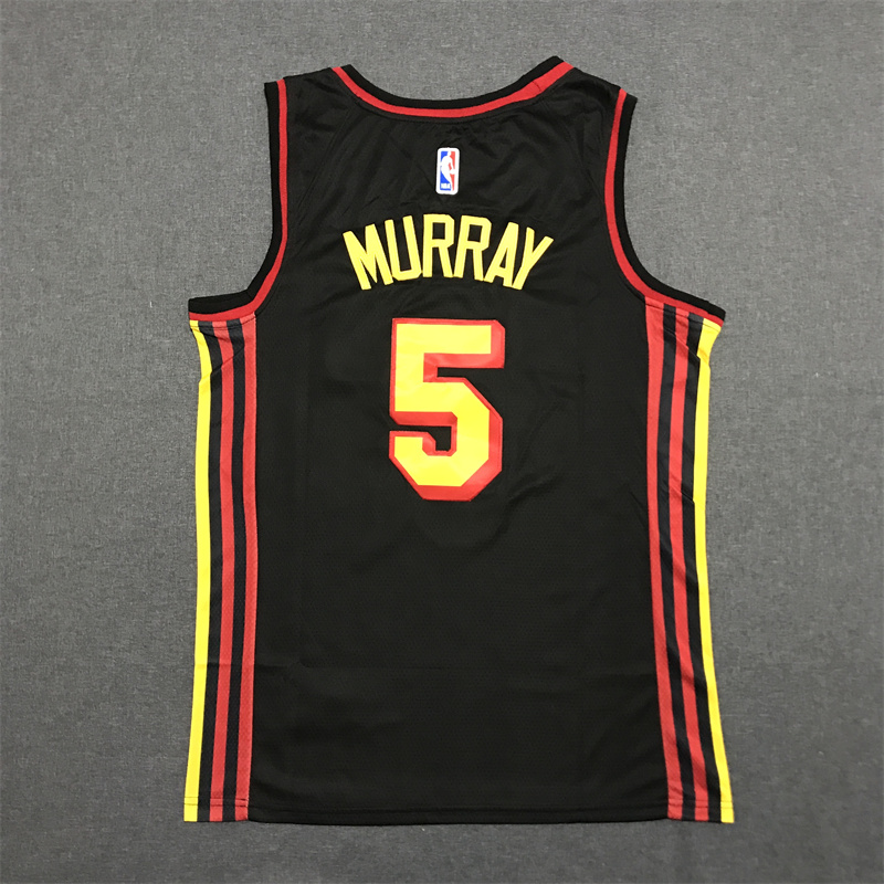 Men's Atlanta Hawks Dejounte Murray #5 Black Swingman Jersey - Statement Edition
