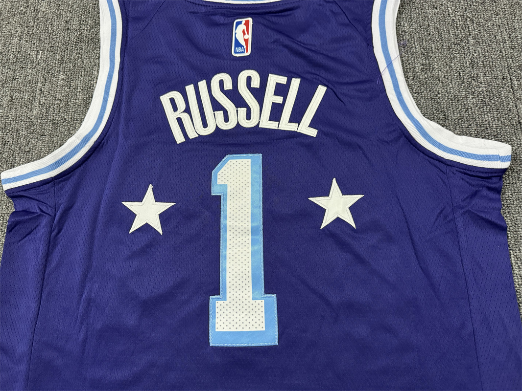 Men's Los Angeles Lakers D'Angelo Russell #1 Purple Swingman Jersey