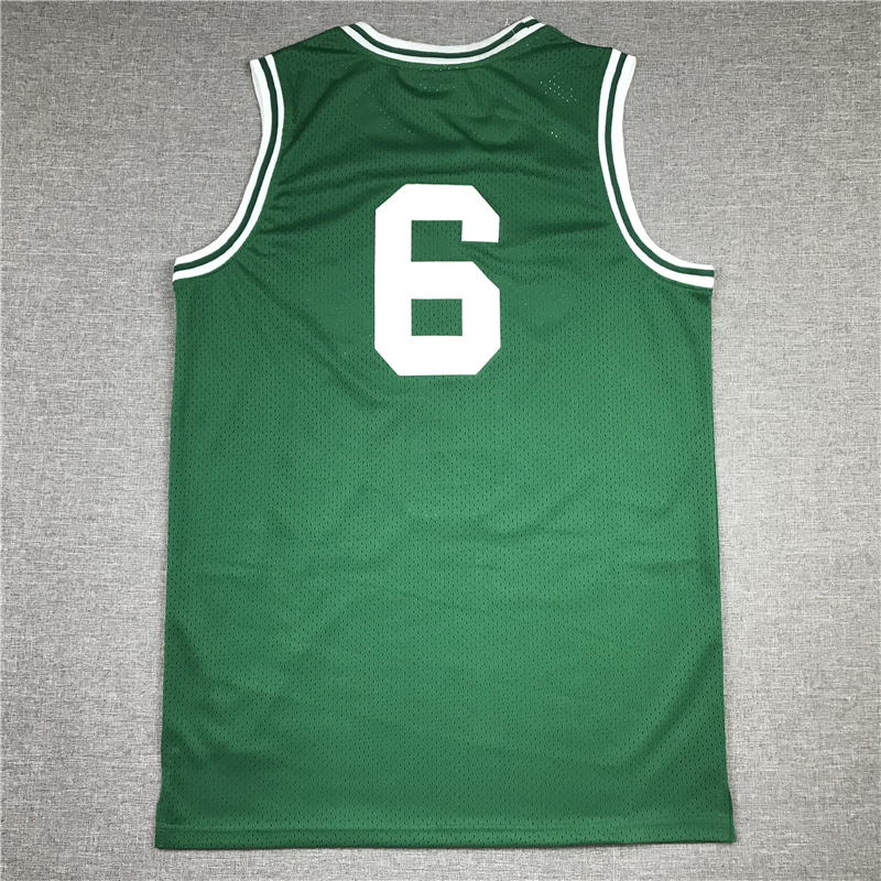 Men's Boston Celtics Bill Russell #6 Kelly Green Hardwood Classics Authentic Jersey
