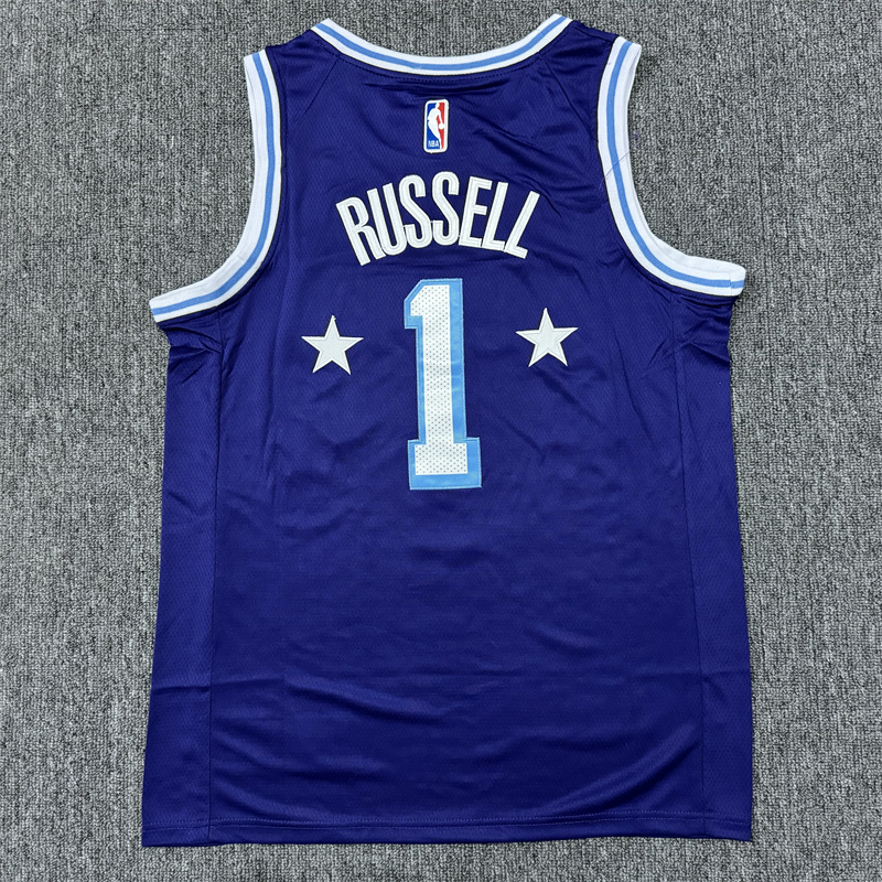 Men's Los Angeles Lakers D'Angelo Russell #1 Purple Swingman Jersey
