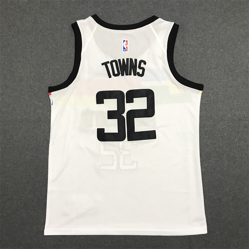 Men's Minnesota Timberwolves Karl-Anthony Towns #32 White Swingman Jersey - City Edition