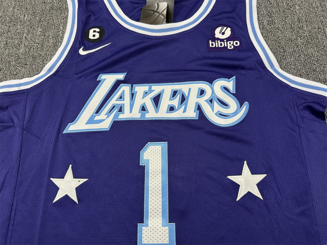 Men's Los Angeles Lakers D'Angelo Russell #1 Purple Swingman Jersey