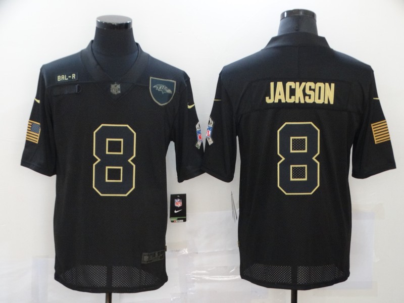 Men's Baltimore Ravens #8 Lamar Jackson Black Game Player Jersey