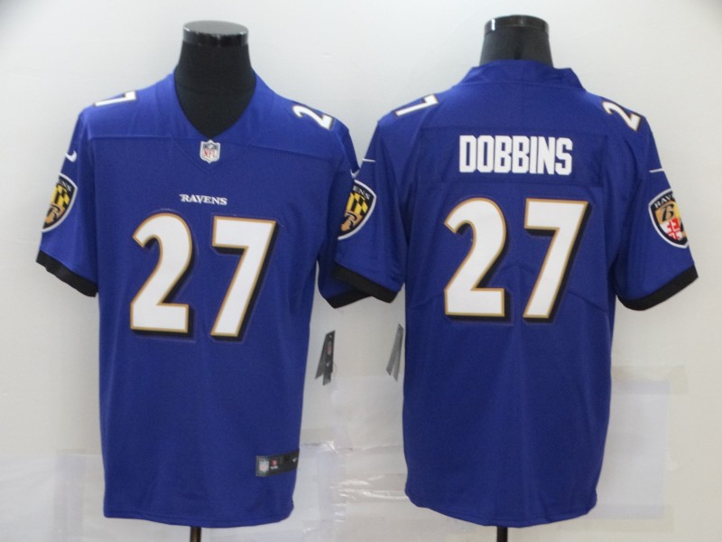 Men's Baltimore Ravens J.K. Dobbins #27 Purple Game Jersey