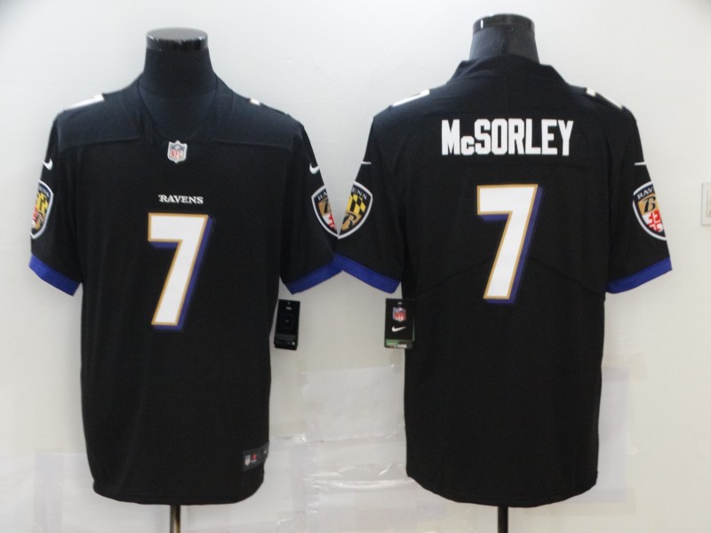 Men's Baltimore Ravens Trace McSorley #7 Black Game Jersey