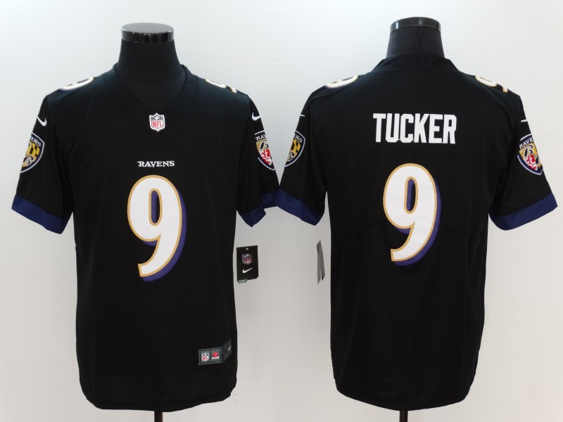 Men's Baltimore Ravens Justin Tucker #9 Black Game Player Jersey