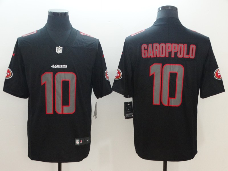 Men's San Francisco 49ers Jimmy Garoppolo #10 Black Game Jersey