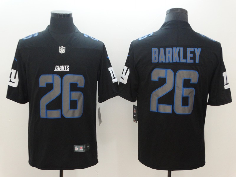 Men's New York Giants Saquon Barkley #26 Black Authentic Game Jersey