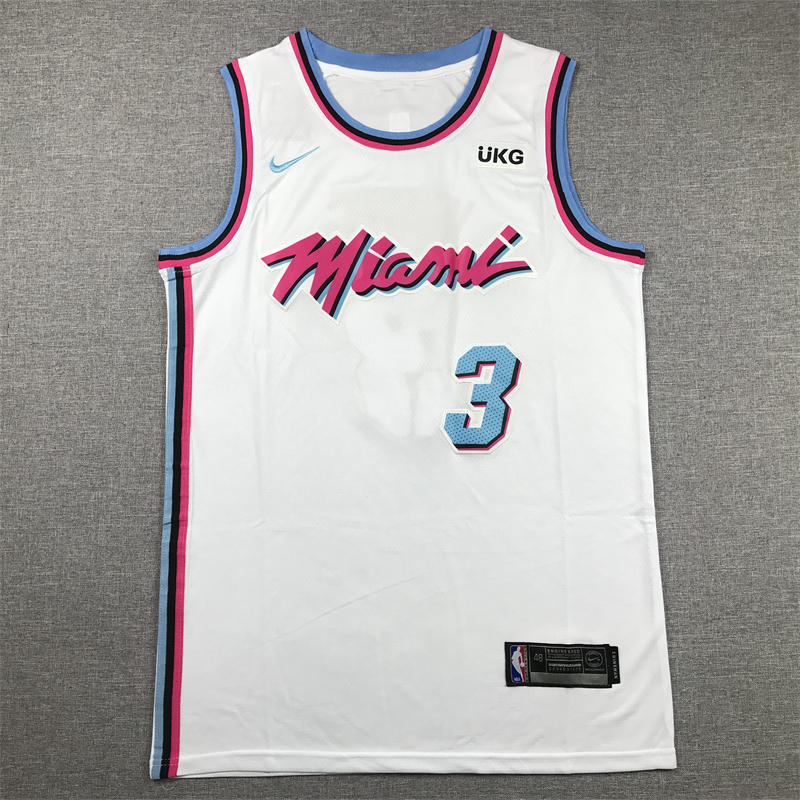 Men's Miami Heat Dwyane Wade #3 NBA White Swingman Player Jersey