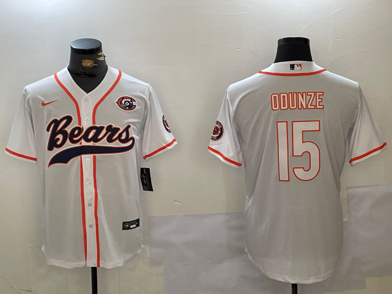 Men's Chicago Bears Rome Odunze #15 White Player Game Jersey