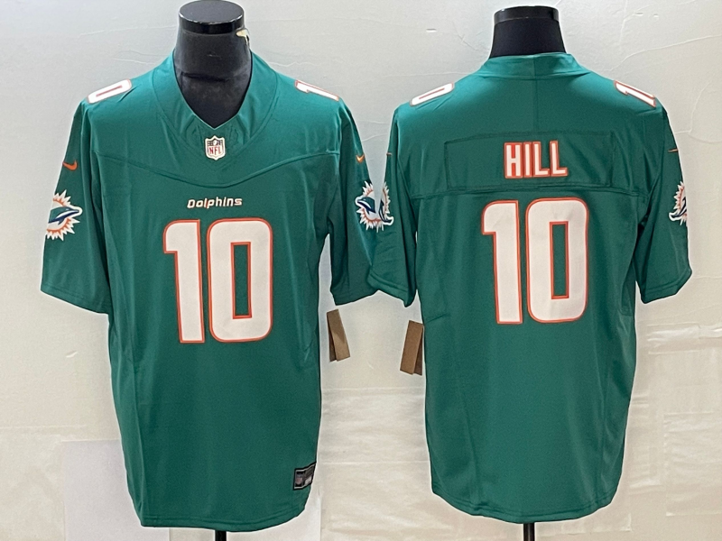 Men's Miami Dolphins Tyreek Hill #10 Aqua Game Jersey