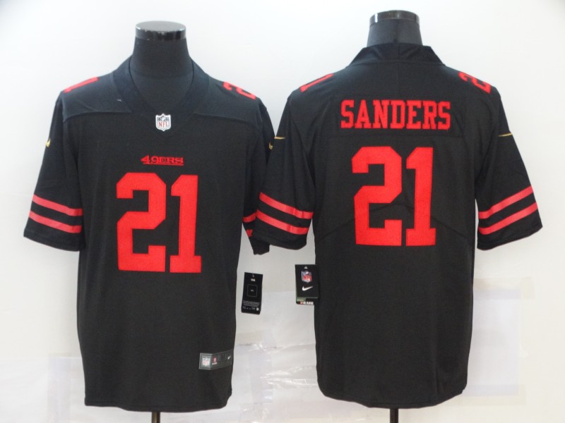 Men's San Francisco 49ers Deion Sanders #21 Black Game Jersey