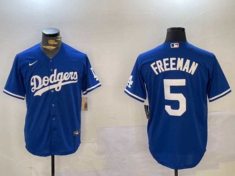 Men's Los Angeles Dodgers Freddie Freeman #5 Blue Replica Baseball Jersey