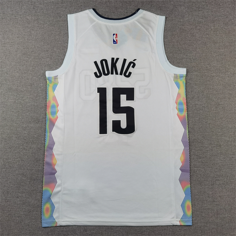 Men's Denver Nuggets Nikola Jokic #15 White 2024/25 Swingman Player Jersey - City Edition