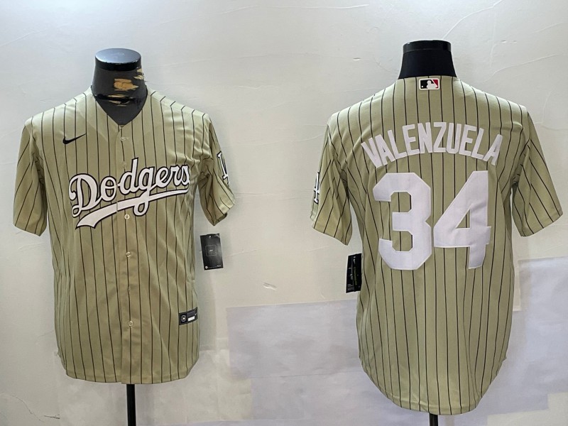 Men's Los Angeles Dodgers Fernando Valenzuela #34 Gold Replica Baseball Jersey