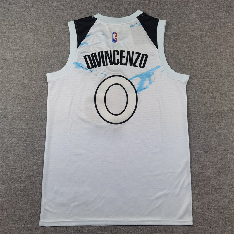Men's Minnesota Timberwolves Donte DiVincenzo #0 White 2024/25 Swingman Player Jersey - City Edition