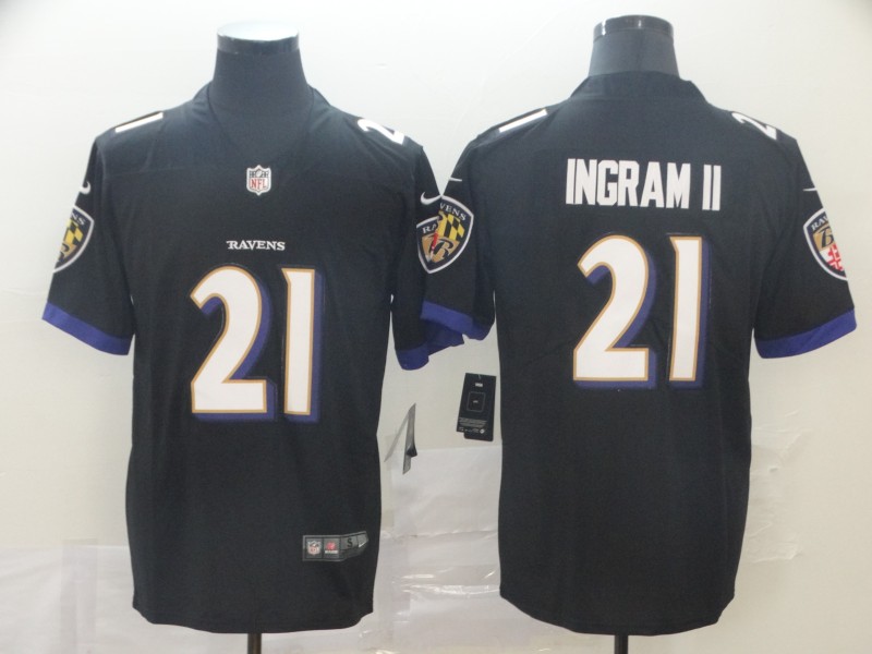 Men's Baltimore Ravens Mark Ingram II #21 Black Game Jersey