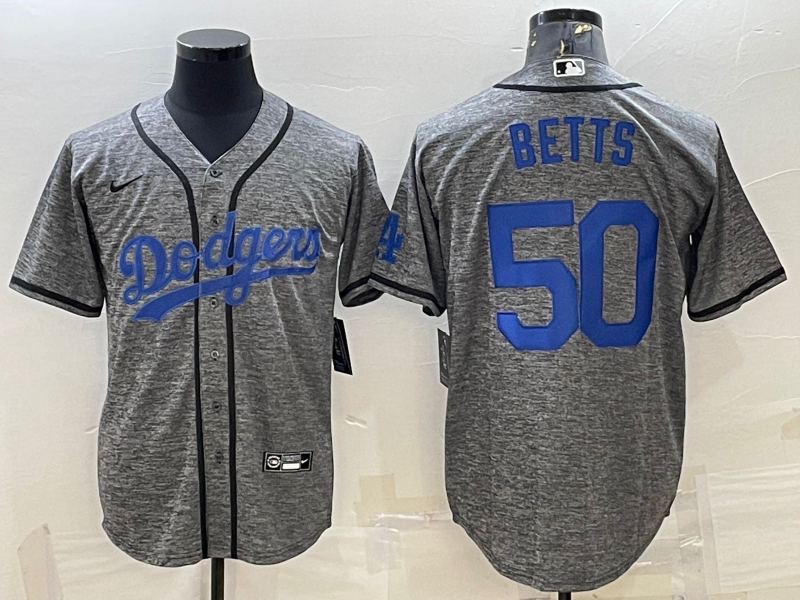 Men's Los Angeles Dodgers Mookie Betts Nike Gray Alternate Replica Player Name Jersey