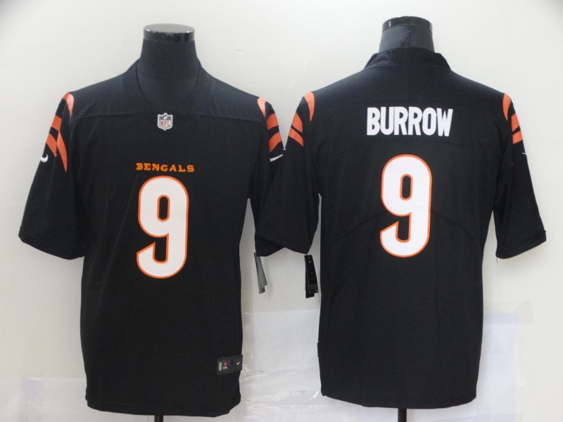 Men's Cincinnati Bengals Joe Burrow #9 Black Game Player Jersey
