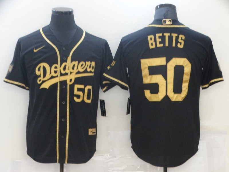 Men's Los Angeles Dodgers Mookie Betts #50 Black Game Player Jersey