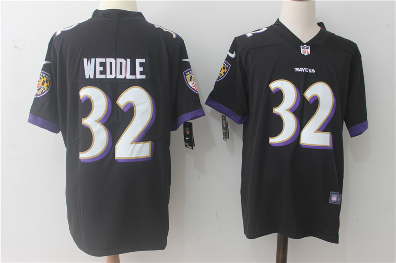 Men's Baltimore Ravens Eric Weddle #32 Black Game Jersey