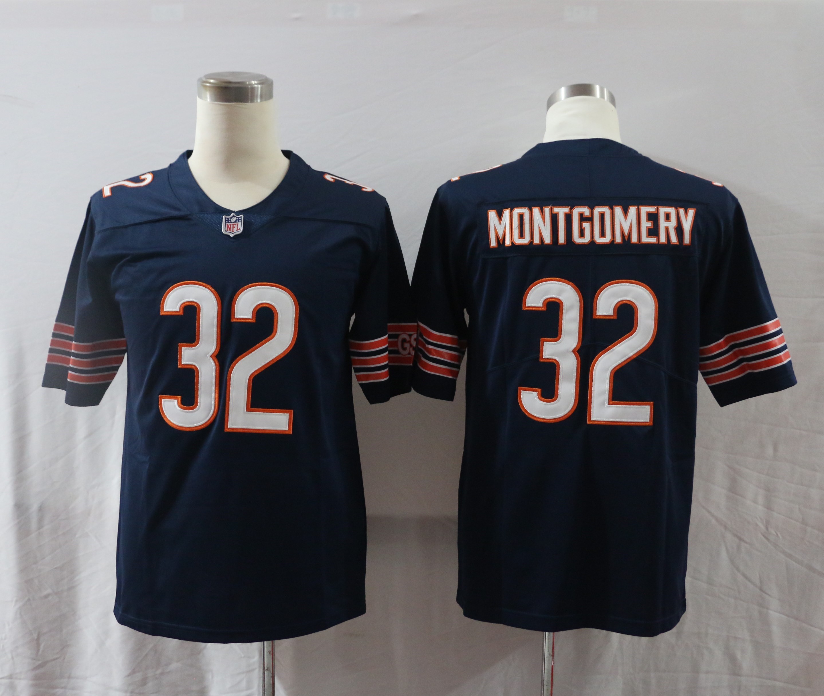 Men's Chicago Bears David Montgomery #32 Navy Game Jersey