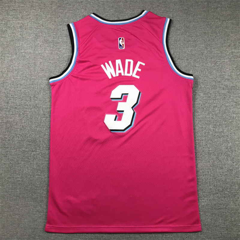Men's Miami Heat Dwyane Wade #3 Pink Swingman Player Jersey