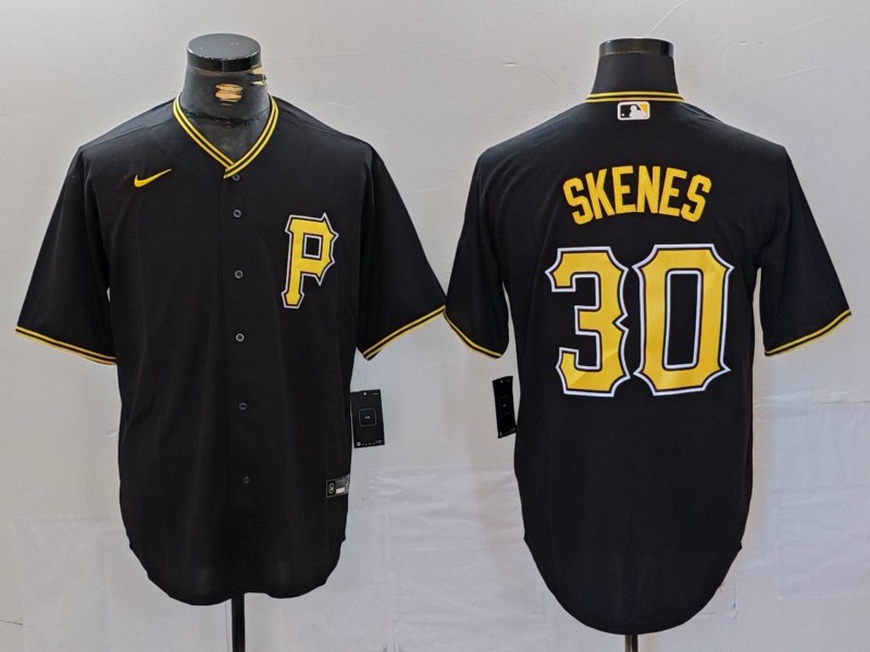 Men's Pittsburgh Pirates Paul Skenes #30 Black Alternate Replica Player Jersey