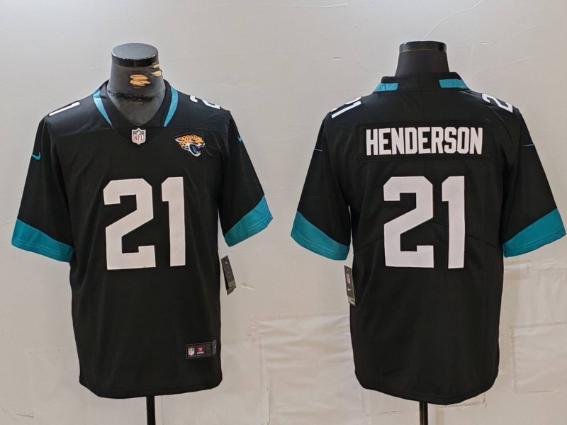 Men's Jacksonville Jaguars CJ Henderson #21 Black Game Player Jersey