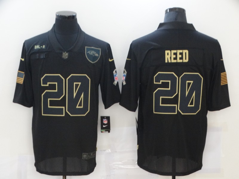 Men's Baltimore Ravens Ed Reed #20 Black Game Player Jersey