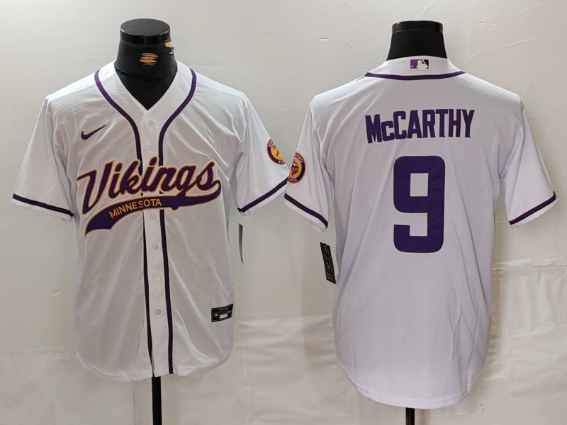Men's Minnesota Vikings J.J. McCarthy #9 White Game Jersey