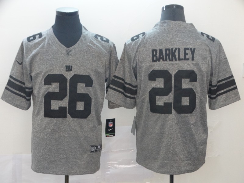 Men's New York Giants Saquon Barkley #26 Gray Game Jersey