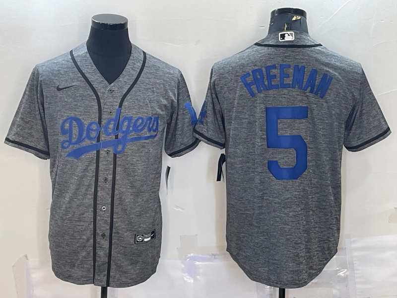 Men's Los Angeles Dodgers Freddie Freeman Gray Replica Player Jersey