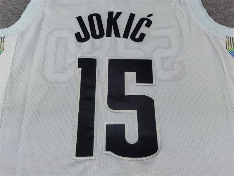 Men's Denver Nuggets Nikola Jokic #15 White 2024/25 Swingman Player Jersey - City Edition