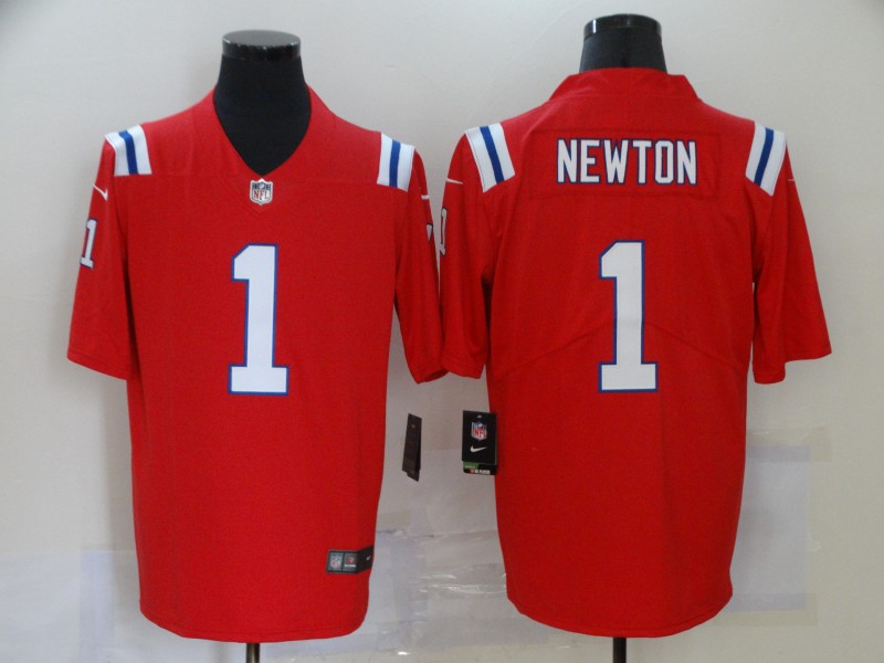 Men's New England Patriots Cam Newton #1 Red Alternate Game Jersey