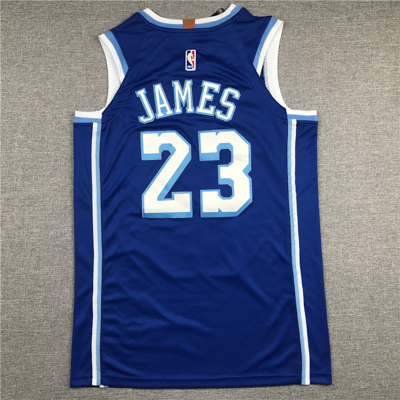 Men's Los Angeles Lakers LeBron James #23 Blue Swingman Jersey